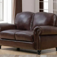 Mortara 4-piece Brown Leather Set by Abbyson AS-IS *** SALE ***