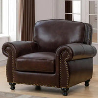Mortara 4-piece Brown Leather Set by Abbyson AS-IS *** SALE ***