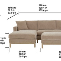 Caspian Fabric Sectional w/Ottoman(Reversible Cushions-Sinuous Spring Seating Suspension-Solid Wood Base and Legs in Coastal Finish) *** SALE ***