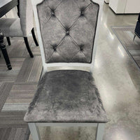 Travis Silver Table + 6 Velvet Chair Dining Set