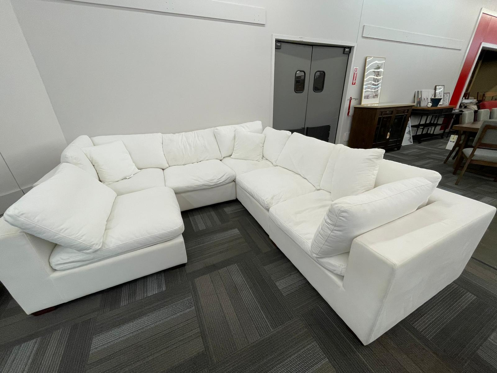 Thomasville Lowell 8piece Fabric Modular Sectional, White ASIS