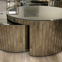 2PC Round Mirrored Coffee Table