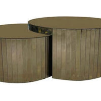 2PC Round Mirrored Coffee Table
