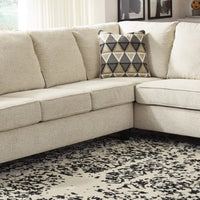 Abinger 2-Piece Sectional with Chaise, Polyester Natural Finish (Tapered Leg, Attached back and loose seat cushions)