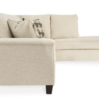 Abinger 2-Piece Sectional with Chaise, Polyester Natural Finish (Tapered Leg, Attached back and loose seat cushions)