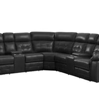 Black Power Reclining Sectional, LED lights, USB Chargers & 2 Recliners ** SALE **