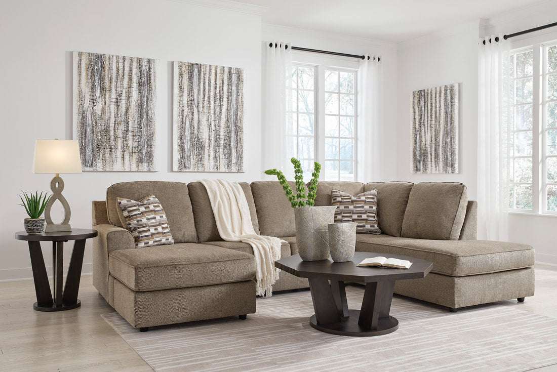 Ashley Furniture left arm facing sofa chaise and right-arm facing - Technical View