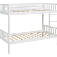 Twin/Twin Solid Wood Bunk Bed in Black/Gray/White