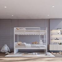 Twin/Twin Solid Wood Bunk Bed in Black/Gray/White