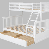 BB22 Twin/Full Black/White Bunk Bed w/Twin Trundle