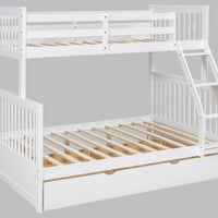 BB22 Twin/Full Black/White Bunk Bed w/Twin Trundle