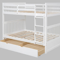 314 White/Black/Gray Full Bunk Bed w/ Trundle – Solid Wood & Full Slats (PRE-ORDER)