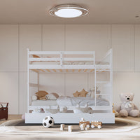 314 White/Black/Gray Full Bunk Bed w/ Trundle – Solid Wood & Full Slats (PRE-ORDER)