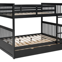 314 White/Black/Gray Full Bunk Bed w/ Trundle – Solid Wood & Full Slats (PRE-ORDER)