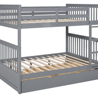 314 White/Black/Gray Full Bunk Bed w/ Trundle – Solid Wood & Full Slats (PRE-ORDER)