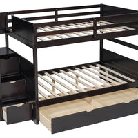 315 Staircase Storage Bunk Bed w/ Trundle – Full over Full & Solid Wood (PRE-ORDER)