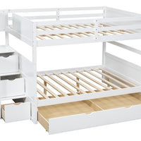 315 Staircase Storage Bunk Bed w/ Trundle – Full over Full & Solid Wood (PRE-ORDER)