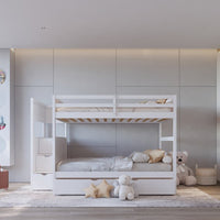 315 Staircase Storage Bunk Bed w/ Trundle – Full over Full & Solid Wood (PRE-ORDER)