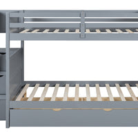 315 Staircase Storage Bunk Bed w/ Trundle – Full over Full & Solid Wood (PRE-ORDER)