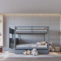 315 Staircase Storage Bunk Bed w/ Trundle – Full over Full & Solid Wood (PRE-ORDER)