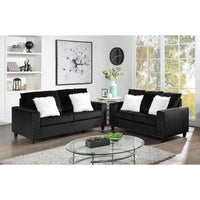 Cinderella 2PC(sofa and loveseat) Velvet Living Room Set, Black