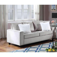 Cinderella 2PC(sofa and loveseat) Velvet Living Room Set, Silver