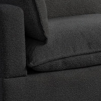 CLOUD2-Sand / Black Modular Sectional w/Storage Ottoman (BOUCLE FABRIC), Reversible, Removable seat cushions
