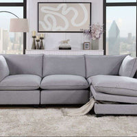 Cloud2 Charcoal/Gray Modular Sectional w/Storage Ottoman,Back Reversible, Removable seat cushions