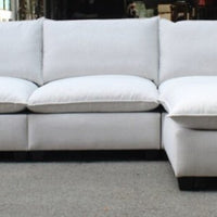 Cloud Light Gray Sofa Chaise Sectional, Fabric with Hardwood Frame