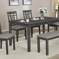 Dona Gray 6-Piece Dining Room Set, Includes Dining Table, 4 Chairs & Bench, Gray