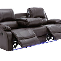 DAYTONA BROWN RECLINING SET - 3 PC. - SOFA, LOVESEAT & RECLINER w/Built-in cup holders, storage compartments & led lights / PRE-ORDER