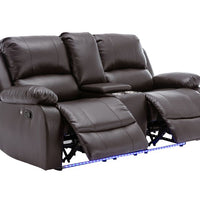 DAYTONA BROWN RECLINING SET - 3 PC. - SOFA, LOVESEAT & RECLINER w/Built-in cup holders, storage compartments & led lights / PRE-ORDER