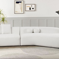 Modern Beige Sectional – Compact Comfort with Unique Round & Square Pillows