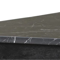 Dior 5PCS Counter Height Faux Marble Table & 4 Black Faux Leather Counter Height Chairs Dining Set