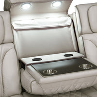 Dubai Sand/Black - 3PC Power Reclining Set-POWER RECLINING POWER HEADREST -HIDDEN STORAGE IN EACH ARM-LED LIGHTS, BLUETOOTH SPEAKER