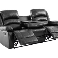 Dynamo2-Black 3PC Reclining Set, Sofa w/ drop down + 2 cupholders, Loveseat & Rocking Chair