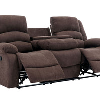 Dynamo2-CHOCOLATE 3PC Reclining Set, Sofa w/ drop down + 2 cupholders, Loveseat & Rocking Chair / PRE-ORDER