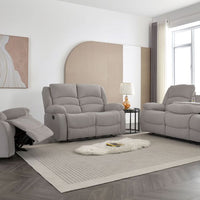 Dynamo2-STONE 3PC Reclining Set, Sofa w/ drop down + 2 cupholders, Loveseat & Rocking Chair / PRE-ORDER