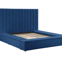 Modern upholstered, France Storage Velvet Platform Bed, Queen and King size, Black