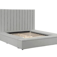 Modern upholstered, France Storage Velvet Platform Bed, Queen and King size, Black