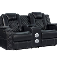Galaxy Sand/Black - 3PC Power Reclining Set-POWER RECLINING POWER HEADREST -HIDDEN STORAGE IN EACH ARM-LED LIGHTS, BLUETOOTH SPEAKER