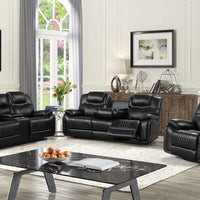 Galveston Black - 3PC OVERSIZED Reclining Set, Sofa with Drop Down Cupholders, Loveseat with Gliders and Console, Rocker and Swivel Recliner Chair