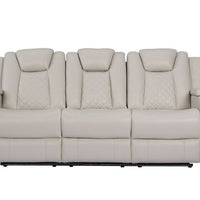 Galaxy Sand/Black - 3PC Power Reclining Set-POWER RECLINING POWER HEADREST -HIDDEN STORAGE IN EACH ARM-LED LIGHTS, BLUETOOTH SPEAKER