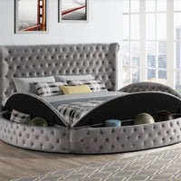 Penthouse2 Black with USB, Round-Shaped Storage Platform Bed, King