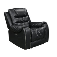 Harley Power Black/Brown - TOP GRAIN LEATHER Reclining Set, Sofa with Drop Down Table with Power Outlets/USB Charging Ports, USB Charging Port per each recliner / PRE-ORDER