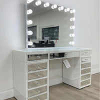Hollywood White/Mirror Vanity Set