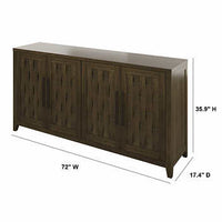 Tresanti 72" Harper TV Console, 2 Adjustable Shelves in Each of the 2 Double-Door Cabinets