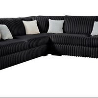 Oversized Marshmallow-Style Black Sectional Sofa – Ultra Plush & Spacious Design