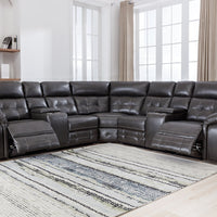 Jacob Black, Brown, Gray, Saddle, Stone Oversized Recliner Sectional