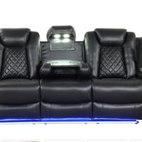 3PC Black Manual Reclining Set, Bluetooth Speakers on Loveseat, Sofa Drop Down w/ 2 Charging Pads, **SALE**